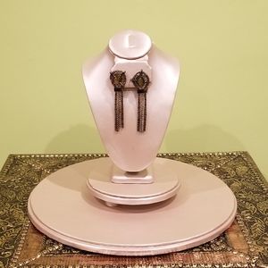 Two-tone Chain Design Dangle Earrings